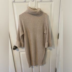 Anthropologie Moth Minimalist Chunky Cowl Neck Tunic Sweater Dress